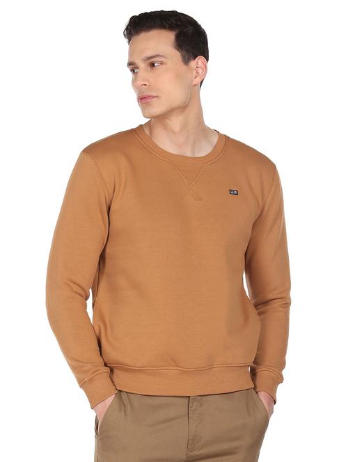brown solid sweatshirt - 18540556 - Very Small Image - 1