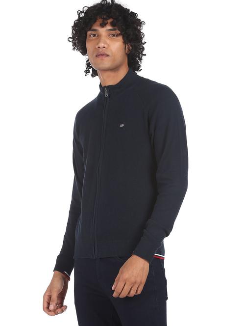 zip up solid cardigan - 18541905 - Very Small Image - 1