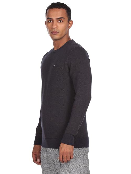 round neck solid pullover - 18541907 - Very Small Image - 1