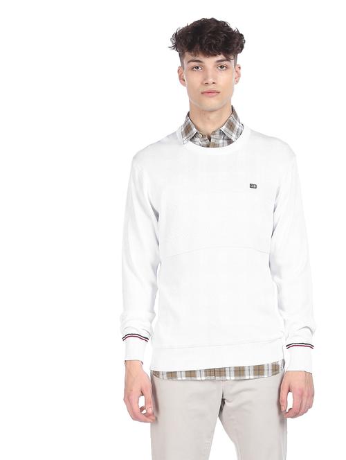 round neck solid pullover - 18541910 - Very Small Image - 1