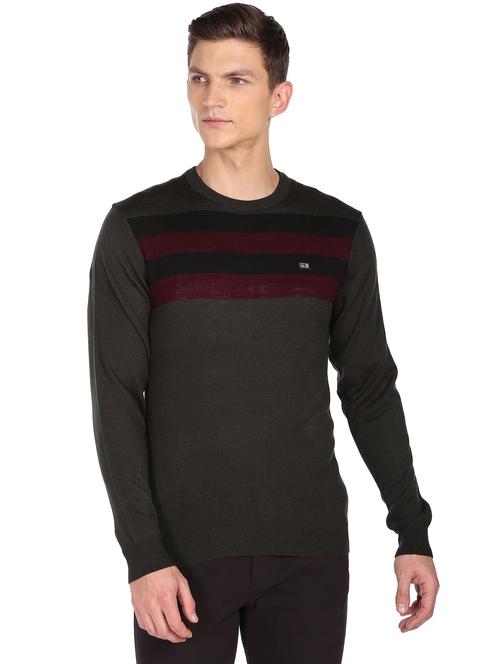 crew neck striped cardigan - 18541930 - Very Small Image - 1