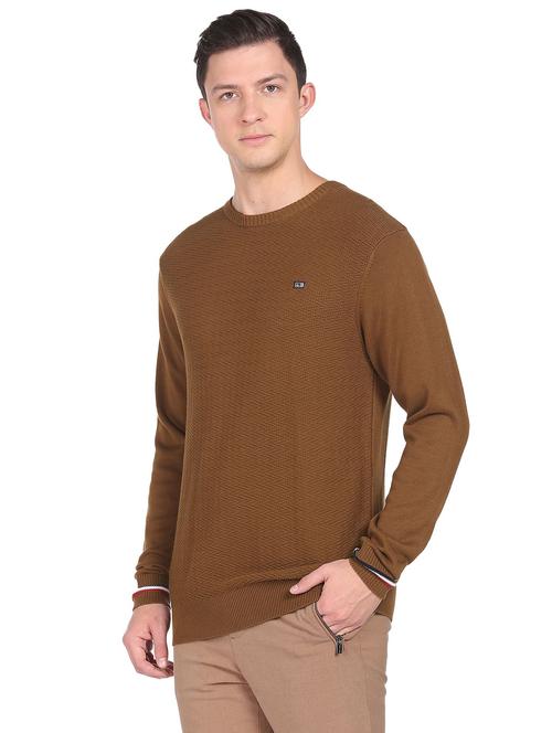 round neck solid cardigan - 18541940 - Very Small Image - 1