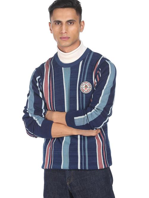 crew neck striped pullover - 18541963 - Very Small Image - 1