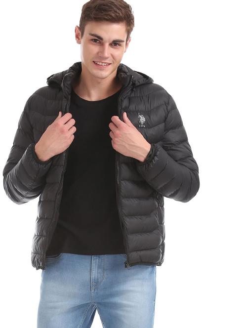 black solid quilted jacket - 18542048 - Very Small Image - 1