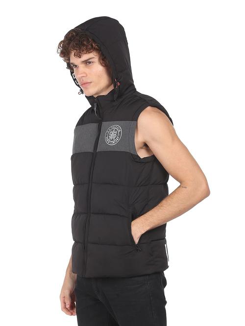 black printed quilted jacket - 18542134 - Very Small Image - 1