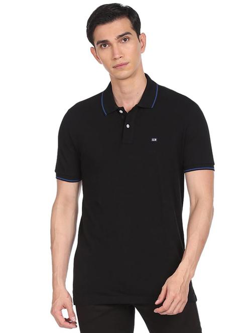 black solid polo t-shirt  - 18542386 - Very Small Image - 1