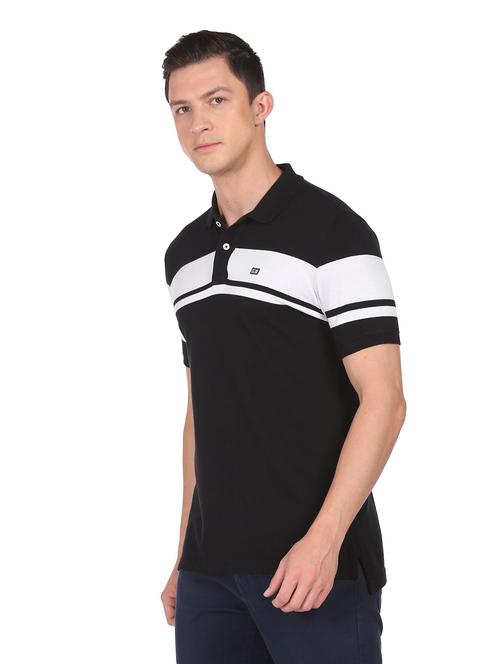 black color block polo t-shirt - 18542469 - Very Small Image - 1