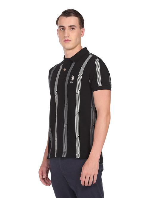 black striped polo t-shirt  - 18542614 - Very Small Image - 1