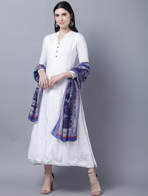 solid kalidar kurta with dupatta  - 18542762 - Very Small Image - 1