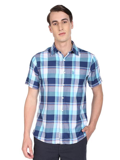 blue checkered casual shirt - 18542878 - Very Small Image - 1