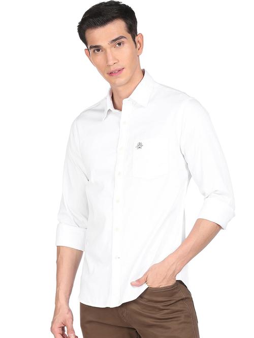 white solid casual shirt - 18543039 - Very Small Image - 1