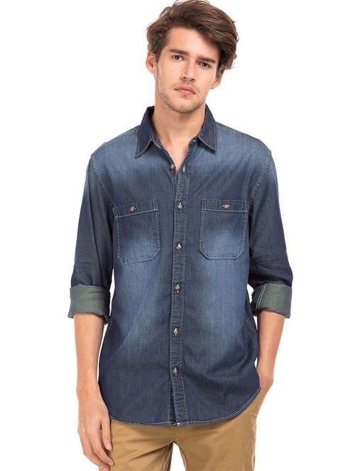 denim casual shirt - 18543119 - Very Small Image - 1