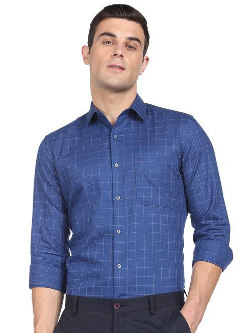 blue checkered casual shirt - 18543189 - Very Small Image - 1