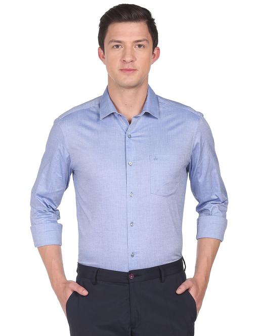 blue solid formal shirt - 18543397 - Very Small Image - 1