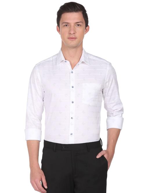 white printed formal shirt - 18543453 - Very Small Image - 1