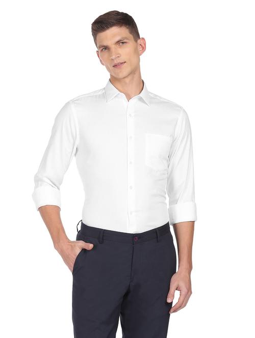 white solid casual shirt - 18543644 - Very Small Image - 1