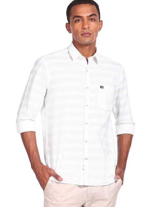 white striped casual shirt - 18543715 - Very Small Image - 1