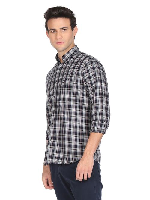 blue checkered casual shirt - 18543835 - Very Small Image - 1