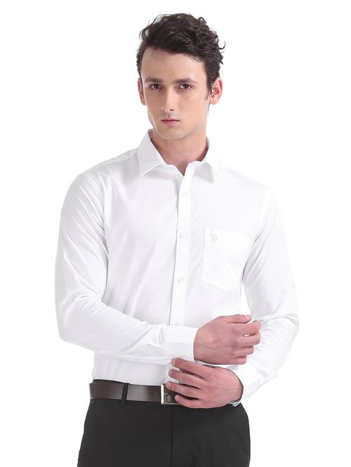 white solid casual shirt - 18544230 - Very Small Image - 1