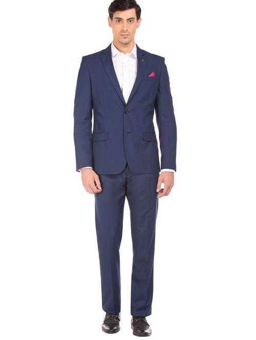 notched lapel solid single breasted suit - 18544252 - Very Small Image - 1