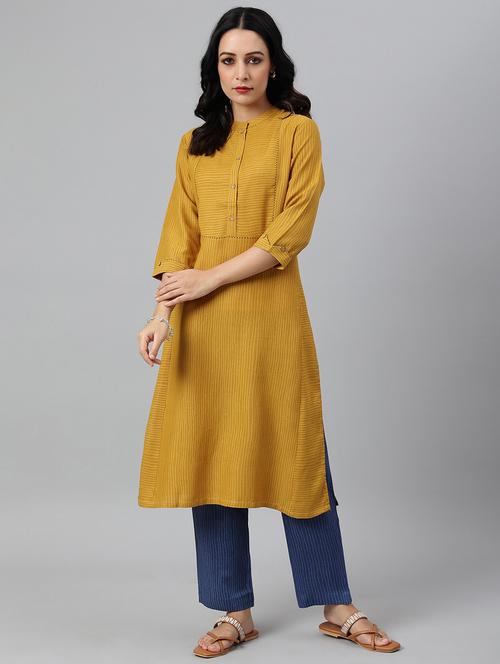 women's straight kurta - 18544549 - Very Small Image - 1