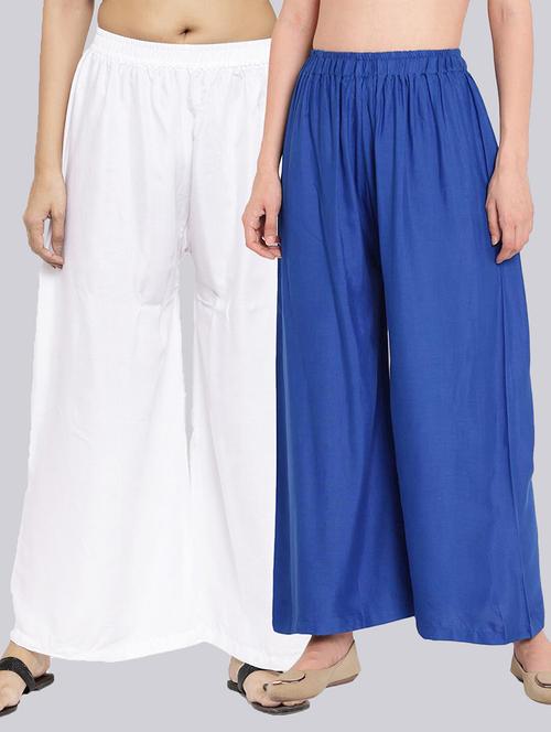 pack of 2 solid flared palazzos - 18546457 - Very Small Image - 1