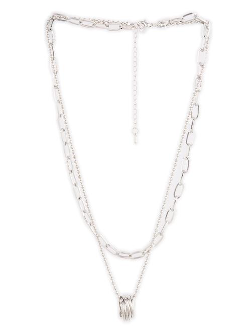 silver-plated layered necklace - 18546472 - Very Small Image - 1
