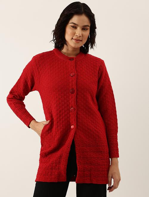 mandarin neck solid cardigan - 18547018 - Very Small Image - 1