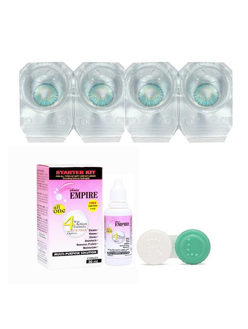 aqua 2 pair colored contact lens with case and solution (0 power) - 18548477 - Very Small Image - 1