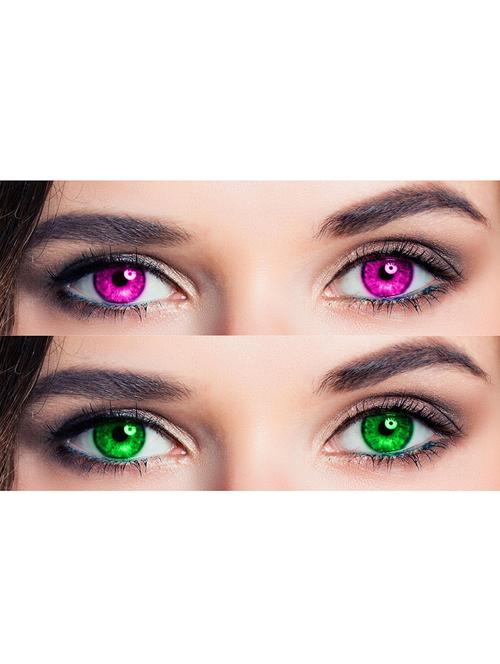 violet and green monthly color contact lense 2 pair with case - 18548745 - Very Small Image - 1