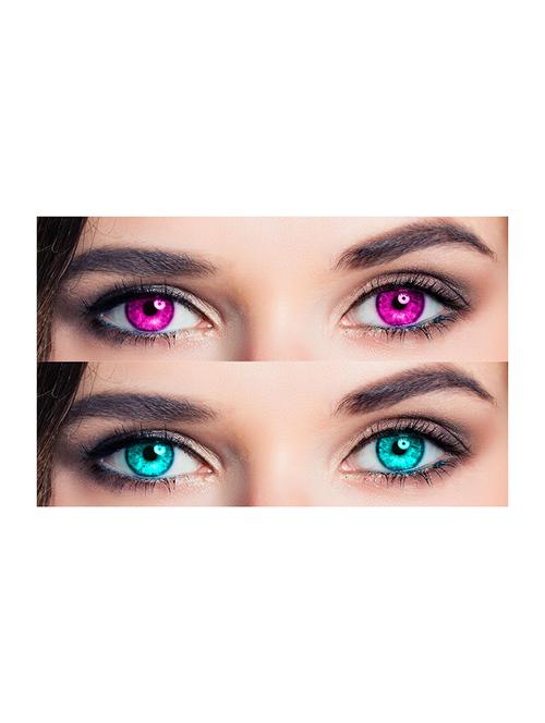 violet and sea blue monthly color contact lense 2 pair with case - 18549079 - Very Small Image - 1