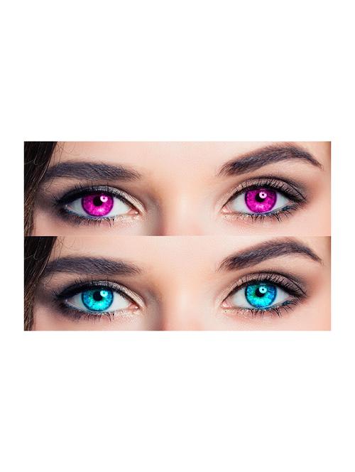 violet and light blue monthly color contact lense 2 pair with case - 18549224 - Very Small Image - 1