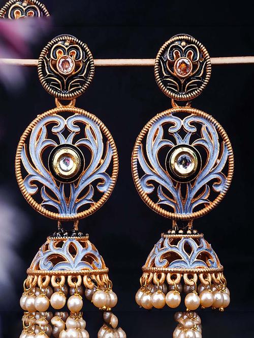 multi colored metal jhumki - 18551183 - Very Small Image - 1