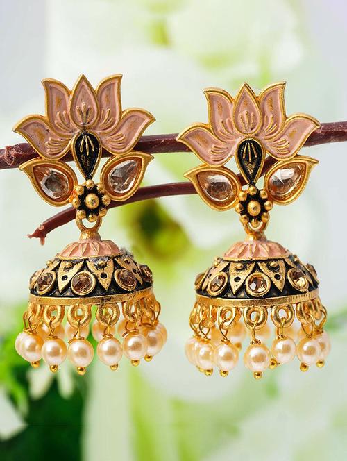 multi colored metal jhumki - 18551184 - Very Small Image - 1