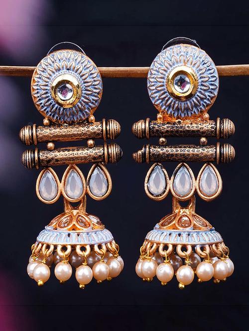 blue pearl jhumkis - 18551195 - Very Small Image - 1