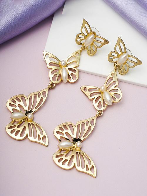 butterfly ear drop earring - 18551212 - Very Small Image - 1