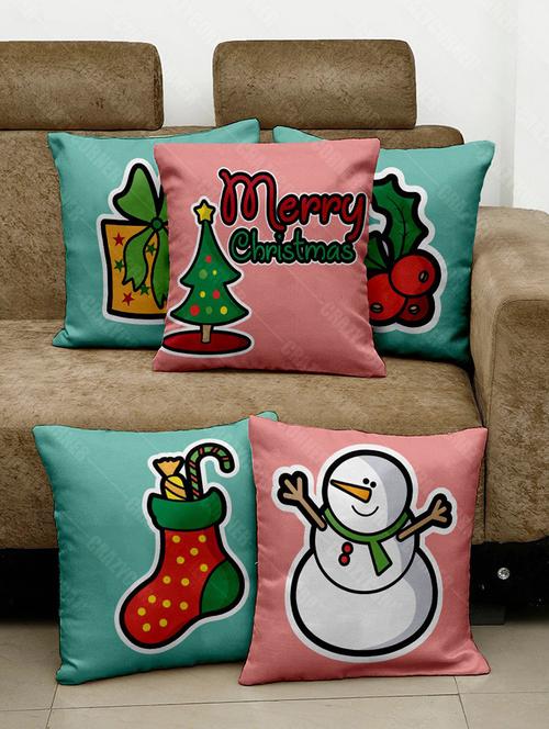 crazy corner multi printed cushion 12 x 12 inches - 18552172 - Very Small Image - 1