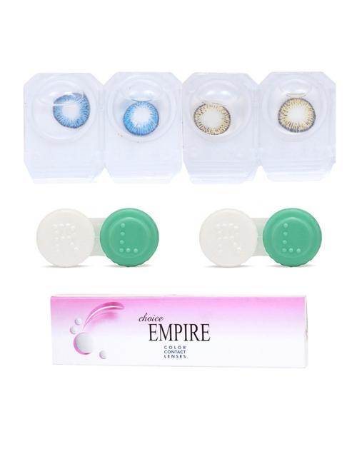 deep blue-hazel 2 pair colored contact lens with 2 case (0 power) - 18555998 - Very Small Image - 1