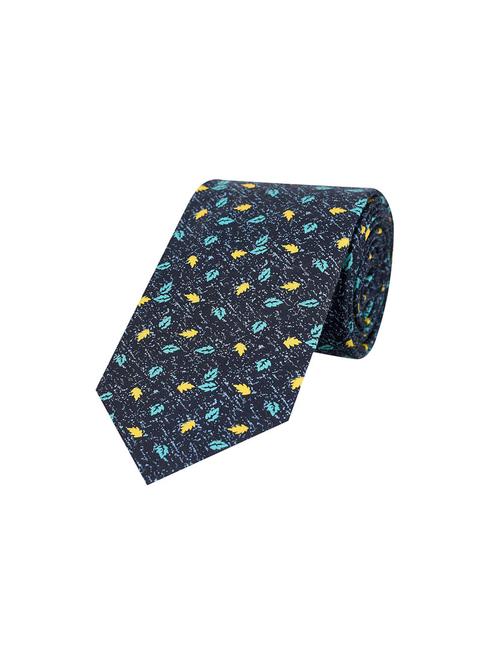 men navy blue printed tie  - 18564633 - Very Small Image - 1