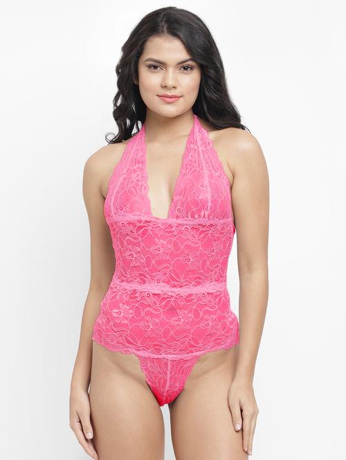 pink laced  babydoll - 18565385 - Very Small Image - 1
