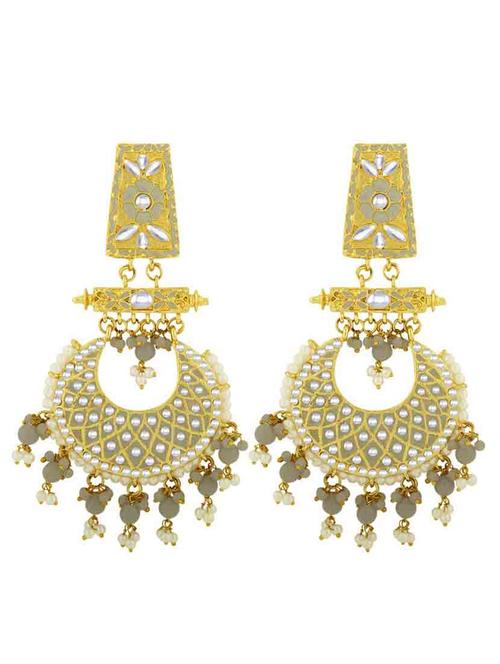 gold metal chandballi earring - 18565491 - Very Small Image - 1
