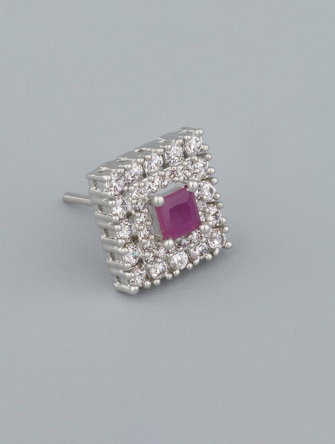 pink brass studs earring - 18565589 - Standard Image - 2