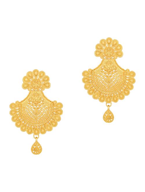 gold metal chandballi earring - 18565592 - Very Small Image - 1