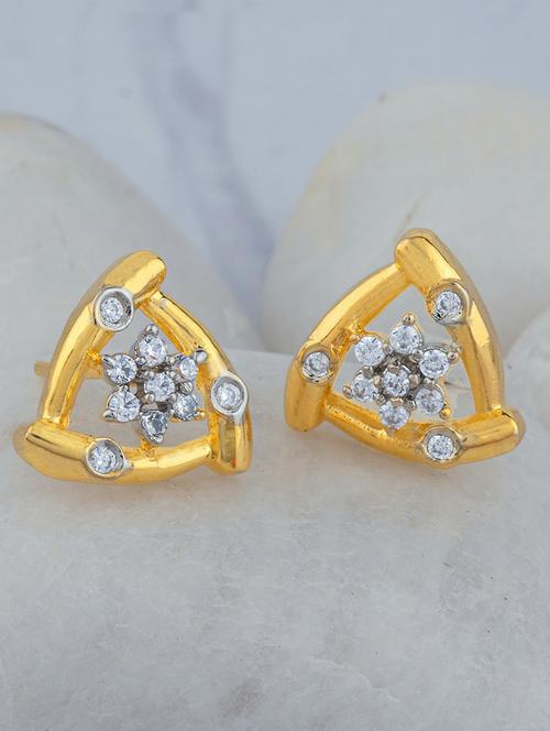 gold brass studs earring - 18565656 - Very Small Image - 1