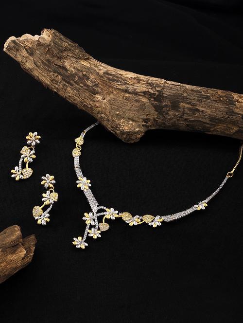 gold plated necklace earing set  - 18565782 - Very Small Image - 1