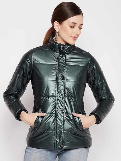 women solid long sleeve quilted jacket  - 18566490 - Very Small Image - 1