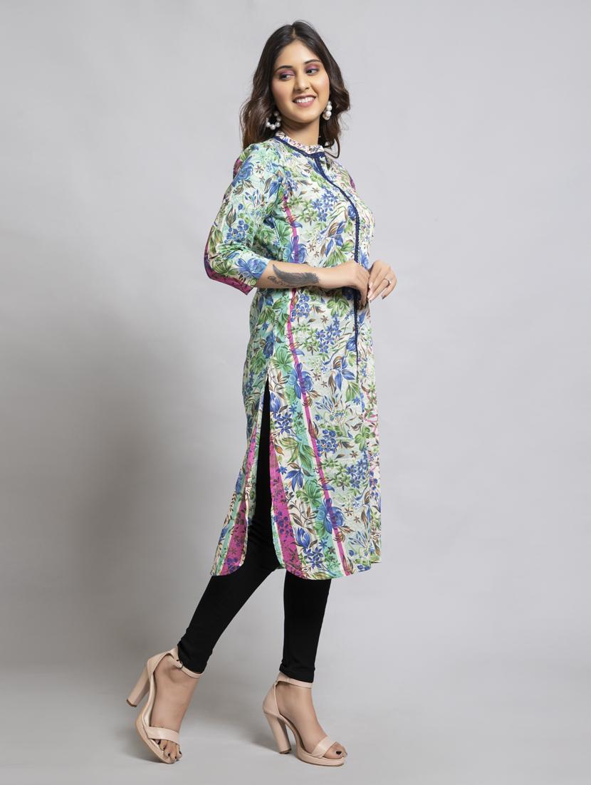 women's straight kurta - 18566586 - Standard Image - 2
