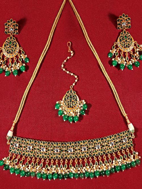 gold plated necklace set - 18566773 - Very Small Image - 1