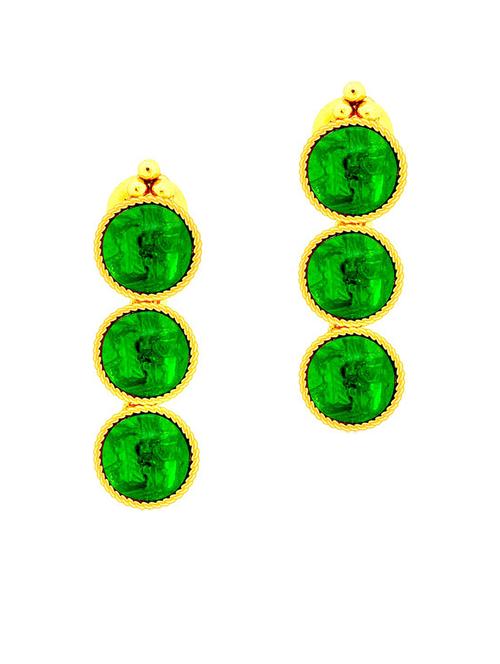 gold brass drop earring - 18567220 - Very Small Image - 1