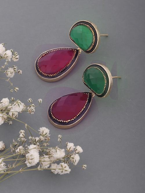 multi colored brass drop earring - 18567362 - Very Small Image - 1
